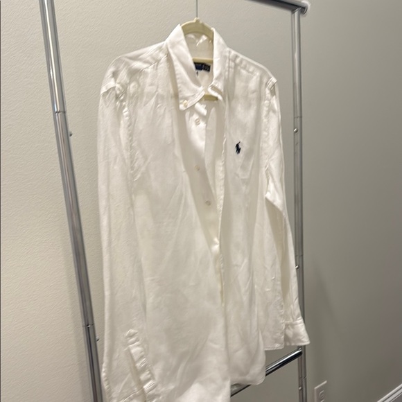 Ralph Lauren White Dress Shirt Classic Linen Design - Picture 5 of 5
